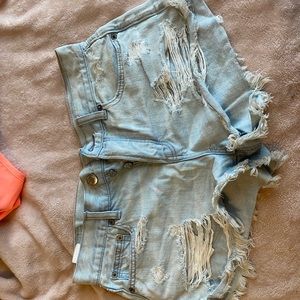 distressed high-waisted jeans